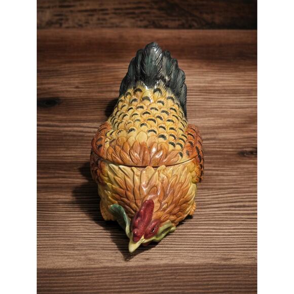 Fitz and Floyd Classics Country Gourmet Collection Hen Butter Tub and Lid Vtg - Picture 7 of 11